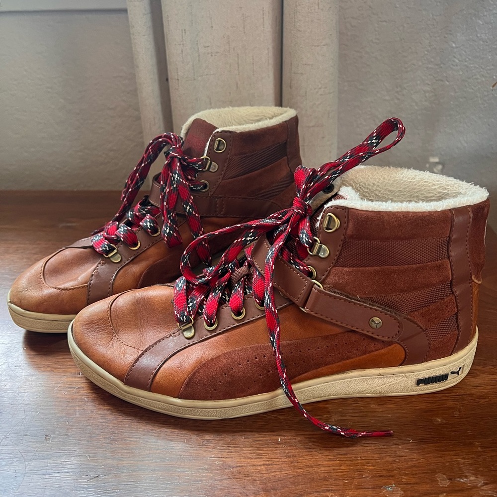 Puma The Key Alpine tortoise shell brown leather shoes
